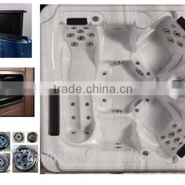 2015 Popular Square Above Ground Pool Spa Combo,swimming Pool Hot Tub Combo