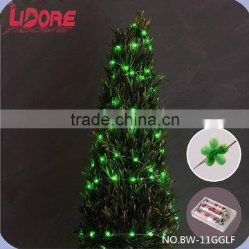 LIDORE 2015 One Dollar Item Christmas Green Petals LED Copper String Lights