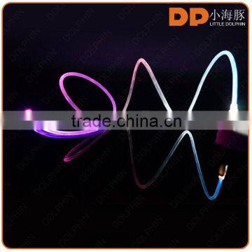 New Premium Color Changing 2.0 Gold Plated Sync Data Cable Glowing LED Charger Charging Cable for Android photo-5