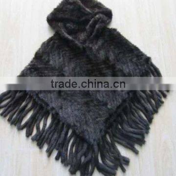 factory price knitted mink fur cape for women /wholesale and retail