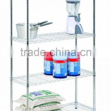 4 level Chrome Wire Shelving Storage Unit