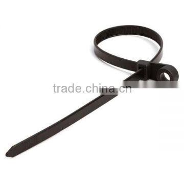 High Quality Nylon 66 UV Resistant Black Mountable Head Cable Zip Tie