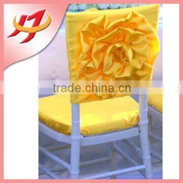 Factory wedding half back satin flower fancy chair cover wholesale