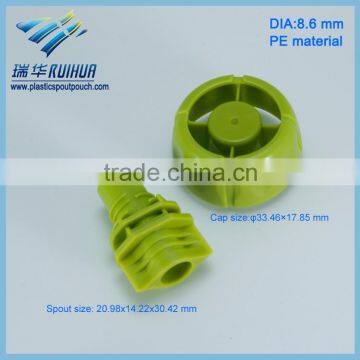 Shantou manufacturer liquid drinking pe screw cap and spout