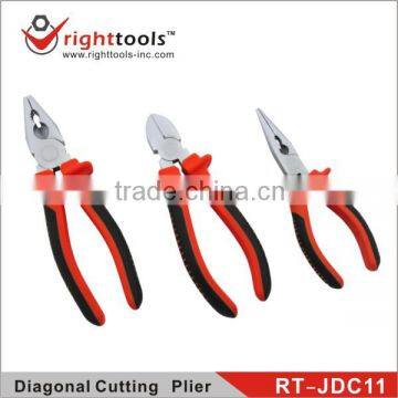 RIGHTTOOLS RT-JDC11 High quality Polished finish side cutting pliers with TPR handle,wire cutting plier