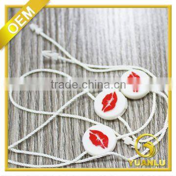 Circular custom plastic seal tag for garment
