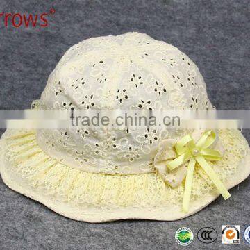 Baby Boy Girl's Sun Hat Cotton 100% Natural Cotton Lace Style Sun Protection Hat Bucket