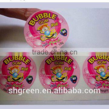 Durable vinyl printing stciker for gum bottle