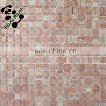 SMH02 luxury gold line glass mosaic Brown color with gold line mosaic Effect glass tile mosaic