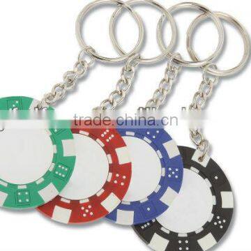 Poker chip keyring, dice chip poker