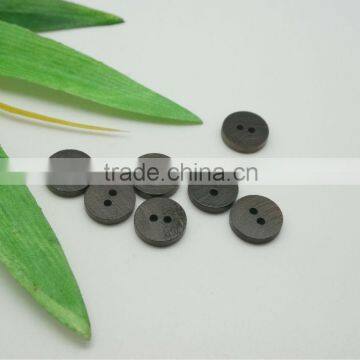 Flat Black 2 Holes High Quality Wood Buttons for Shirt, Coat, Sweater