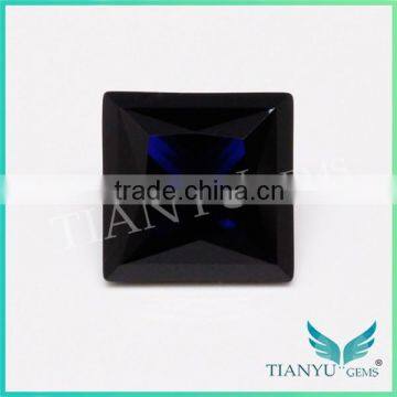 High temperature resistant 10x10mm deep blue copper color 114# square step cut synthetic gemstone spinel