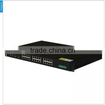 2G+24 Port Industrial PoE Switch 15.4W/port PSE support Ventilation Control Systems in Tunnels