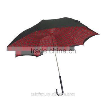 Manual open long umbrella with double canopies