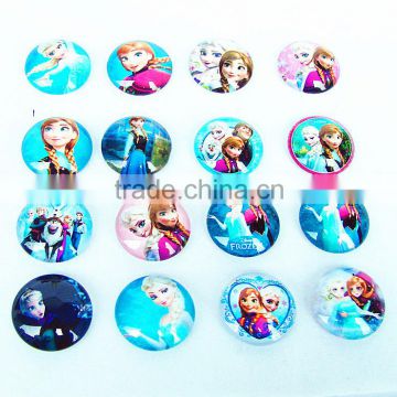 Beauty round flat back frozen Princess photo domed glass cabochons settings cameo DIY jewelry