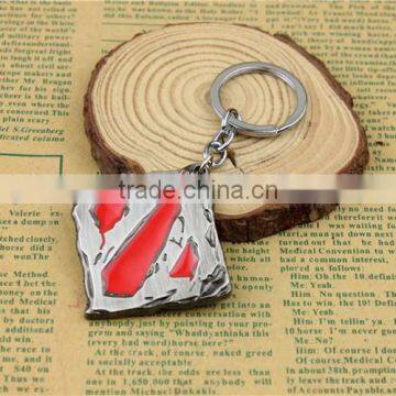 Newest PC game dota 2 keychain colorful alloy key rings DotA keychain for game player