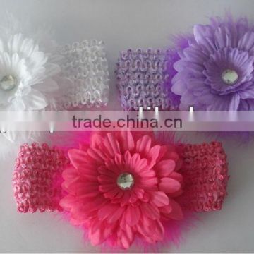 Fashion & beautiful kids crochet hair wrap with large flower