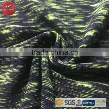 Space Dyed Polyester Spandex Fabric Single Jersey Sports Knit Fabric