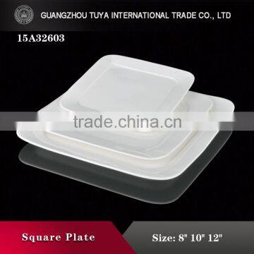 Wholesale Ceramy White Simple Design Modern Style Square Shaped Ceramic Porcelain Plates Dishes photo-2