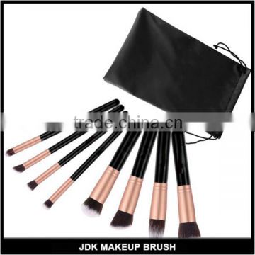 Hottest Selling 8pcs Premium Cosmetic Makeup Brush Rose Gold Sculpting Blending Brush Set with Drawstring Bag