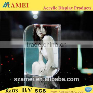 2014 POP selling clear acrylic frameless photo frame/sex desktop acrylic photo picture frame