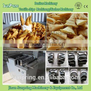 Extruded fried bugles making machine