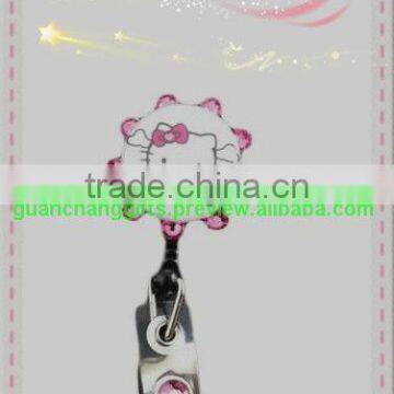 Fashion rhinestone badge reels,crystal Badge Holder for the ID