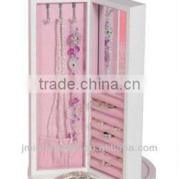 Wooden Standing Mirror Jewelry Armoire