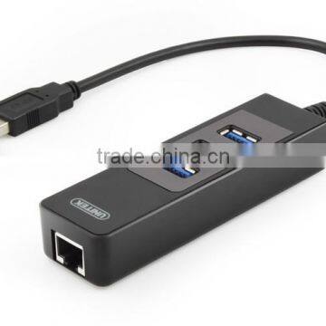 Universal SuperSpeed 3 ports USB 3.0 Hub 3 Port USB3.0 Hub with RJ45 10/100/1000 Gigabit Ethernet LAN Network Adapter