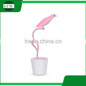 Plastic Bird Folding Eye Protection Usb Rechargeable Dimmable Led Study Reading Desk Table Night Light Lamp With Pen Container photo-5