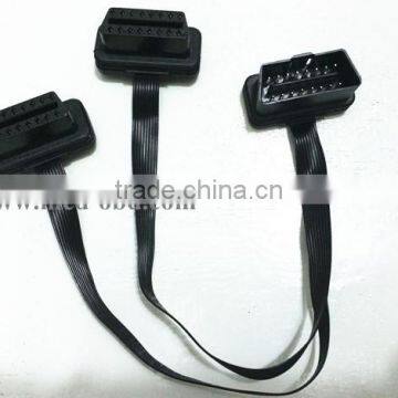 Flat OBD2 Spitter Y Cable Right 16pin Male to 2 Pieces 16pin Female photo-3