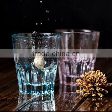 Embossed colorful glass mug blue glass mug purple glass mug