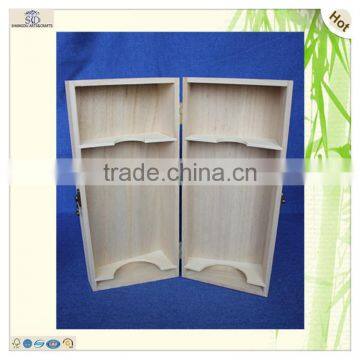 Small Custom Unfinished Rustic Hinged Wooden Box photo-4