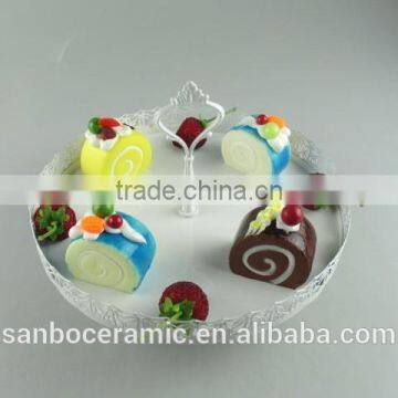 One Layer Small Colorful Cake Stand With Flower Rim OEM Factory Cheap Price photo-6