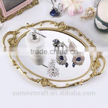 Fashion Antique Resin Oval Jewelry Mirror Tray photo-4