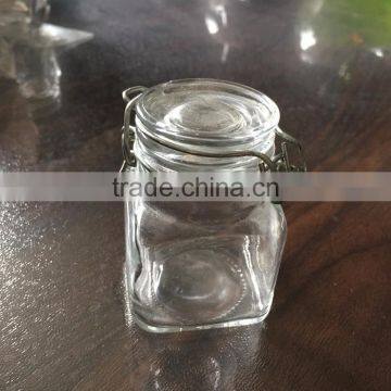 3.5oz Mini Glass Jar With Metal Clip and Glass Lid photo-3