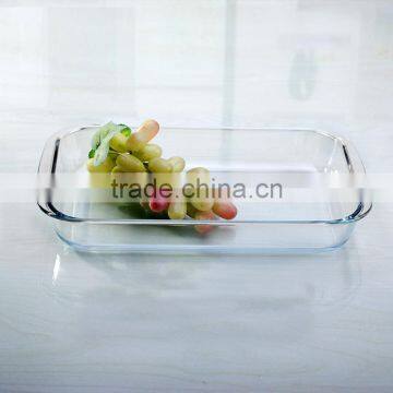 3.5L Large Transparent Heat Resistant Microwave Oven Glass Plate for Baking photo-3