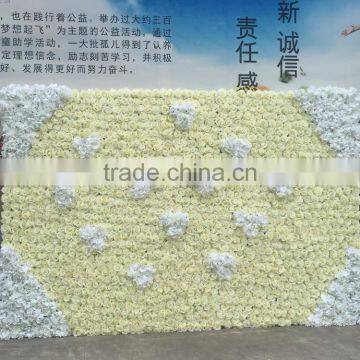 artificial silk flower wall in factory price for wedding decoration