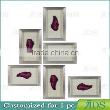 1Pc Customized Shadow Frame With Colorful Natural Agate Stone Under Glass photo-6