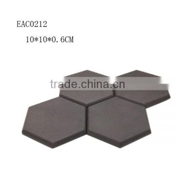 world-wide Regional Feature black hexagon Coasters Set