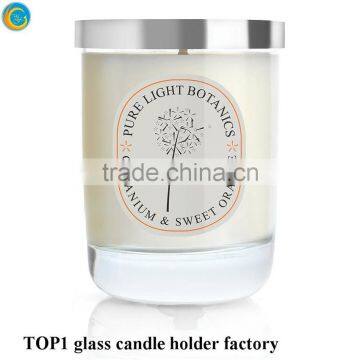 Half frosted glod plating glass decorative candle jar