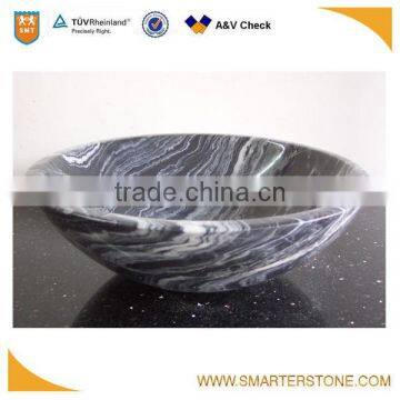 Black and white marble with wooden veins wash basin unique