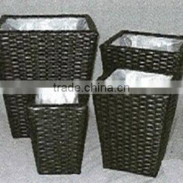 4pcs rattan flower pot