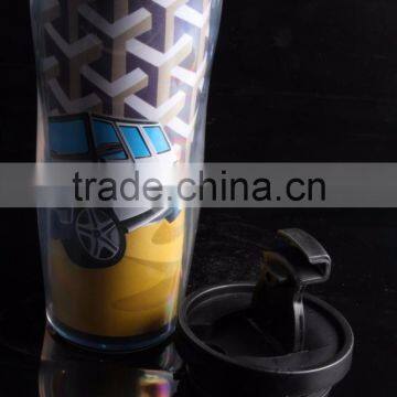 Plastic Paper Insert Coffee Thermos Travel Mug 12Oz photo-4