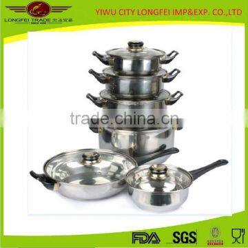 High Quality 6pcs Stainless Steel Cooking Pot Set