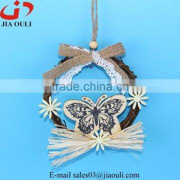 Cheap easter decorations hanger butterfly rattan wreath