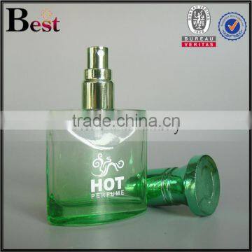 Cosmetic New Products Gradual Green Square 20ml Glass Perfume Bottle Aluminum Spray and Cap China Suppliers photo-3