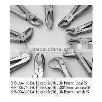 Ext. Forceps Set/10, UK Pattern , Japanese SS