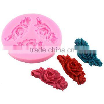 DIY Silicone Cake Mold Chocolate Chip Cake Mold Baking Tool Cake Decorating 3 Flower With Leaf Flower Shape 1688 Agent photo-2