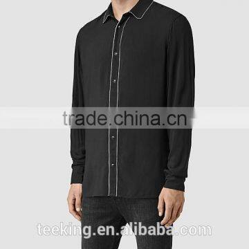 custom black 100% viscose long sleeve shirt